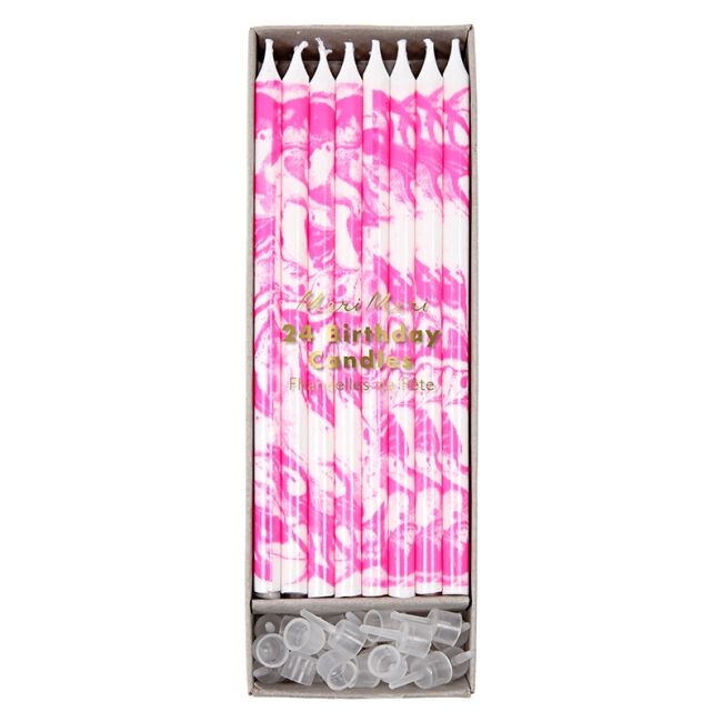 Meri Meri Pink Marbled Candles
