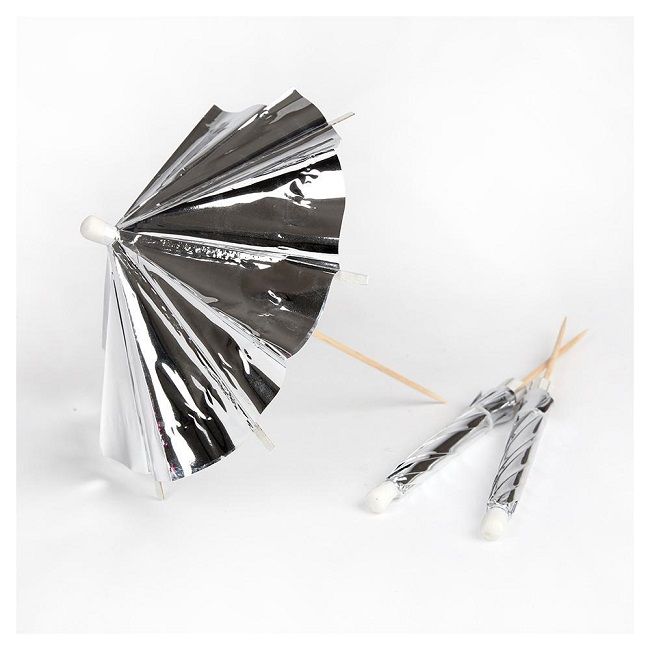 Meri Meri Silver Long Cocktail Umbrella