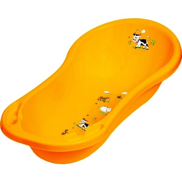 OKT Funny Farm Yellow Anatomic Baby Bath - Sunny Apricot