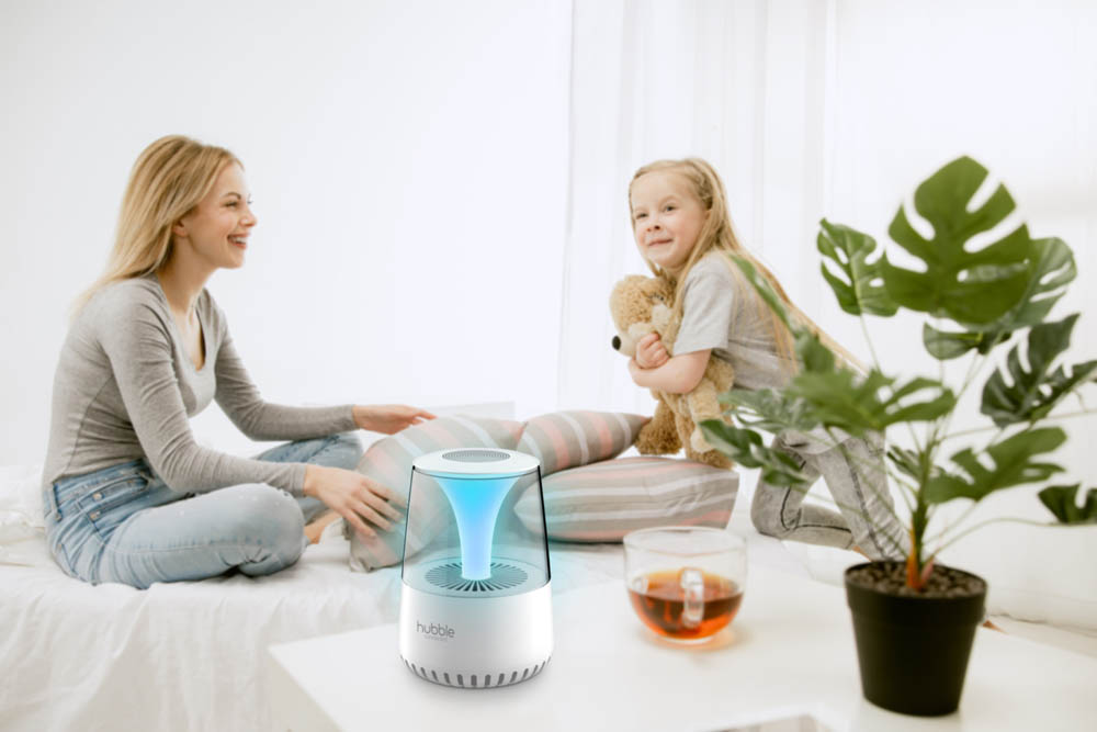 Hubble - Pure 3-in-1 Air Purifier with Two-Stage Filtration System - White