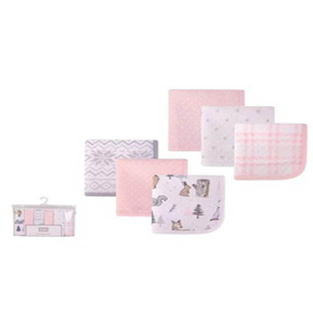Hudson Childrenswear - 6Pc Quilted Washcloths - Winter Forest