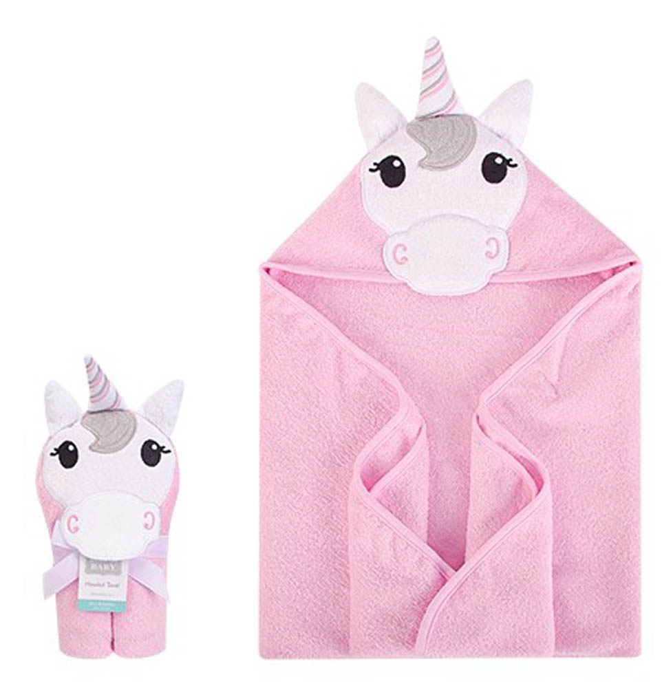 Hudson Childrenswear Animal Hooded Towel Woven Terry Unicorn