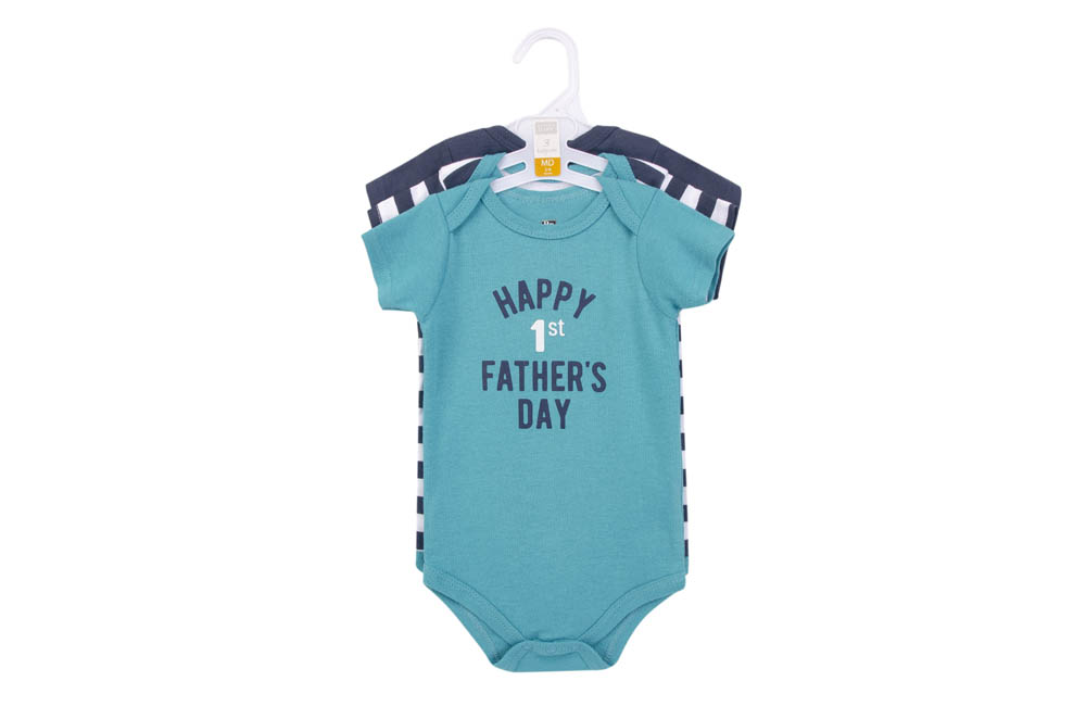 Hudson Childrenswear - Bodysuit 3pcs Set Short Sleeve Daddys Boy - Blue