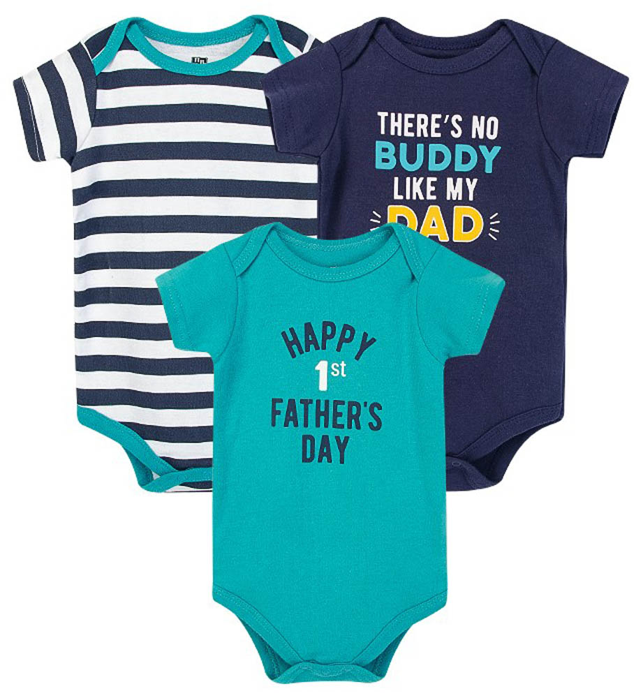 Hudson Childrenswear - Bodysuit 3pcs Set Short Sleeve Daddys Boy - Blue