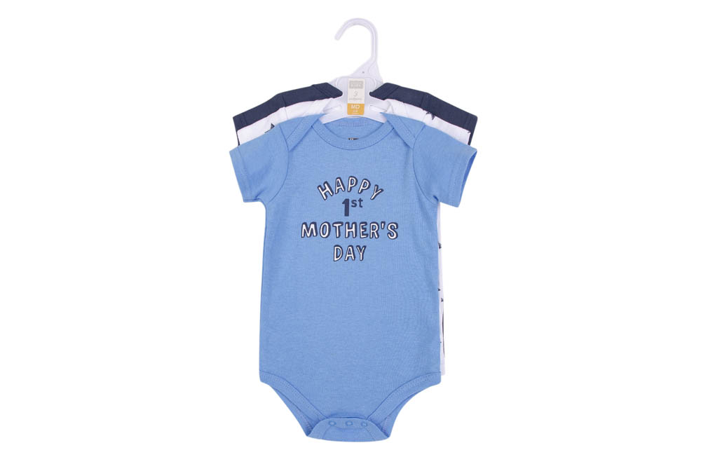 Hudson Childrenswear - Bodysuit 3pcs Set Short Sleeve Mummys Boy - Blue