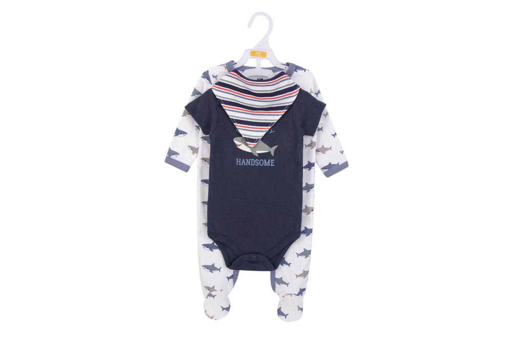 Hudson Childrenswear - Layette Set 3pc Sharks - Blue