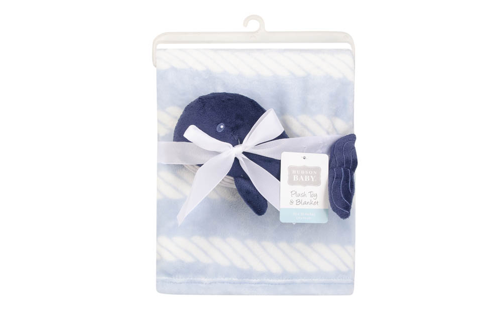 Hudson Childrenswear - Plush Blanket And Toy - Dark Blue