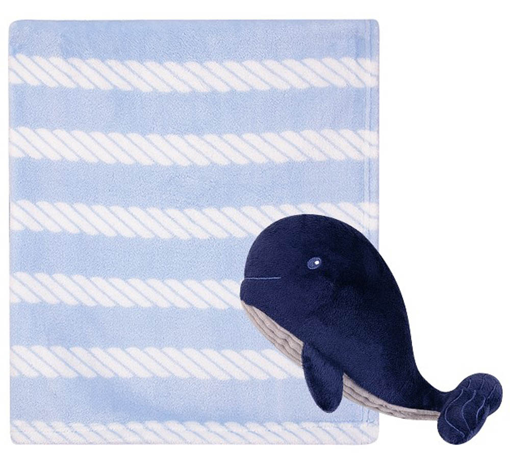 Hudson Childrenswear - Plush Blanket And Toy - Dark Blue