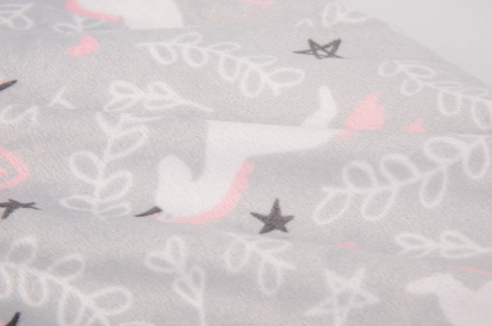 Hudson Childrenswear - Plush Swaddle Wrap Gray Unicorn - Grey