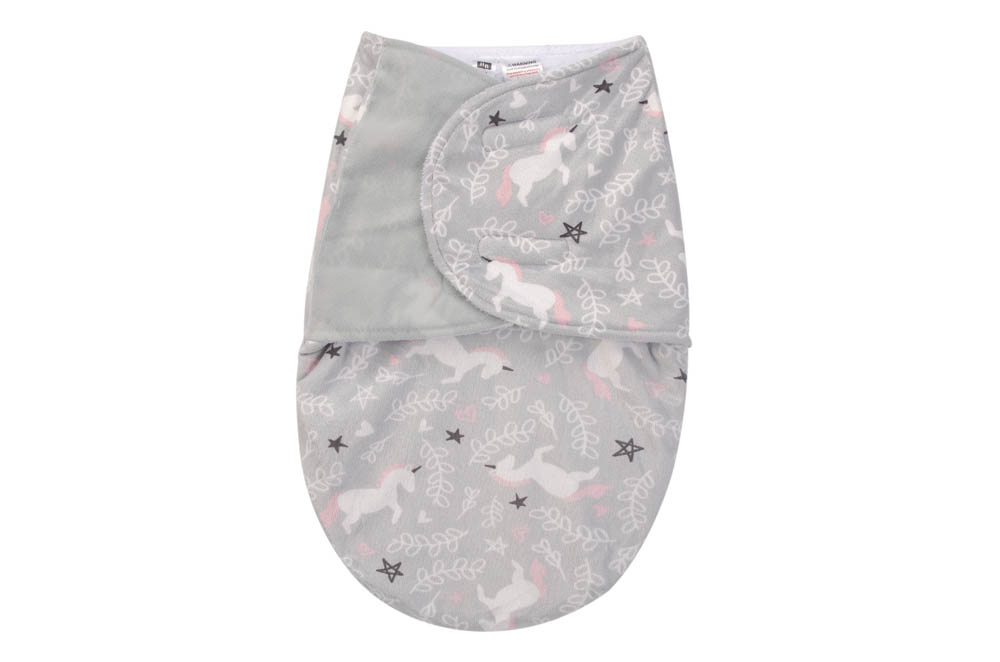 Hudson Childrenswear - Plush Swaddle Wrap Gray Unicorn - Grey