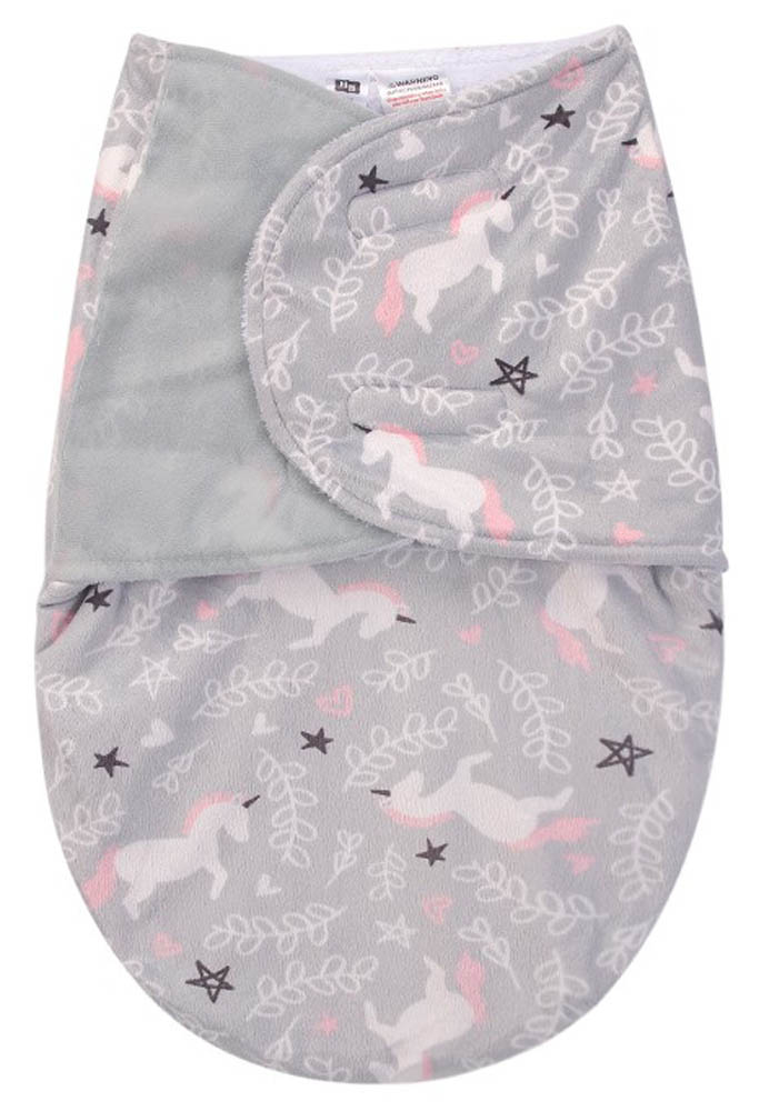 Hudson Childrenswear - Plush Swaddle Wrap Gray Unicorn - Grey