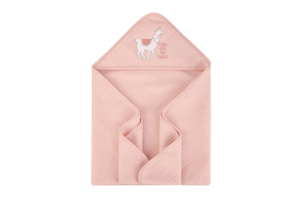 Hudson Childrenswear - Quilted Blanket With Hooded Alpaca - Dark Pink