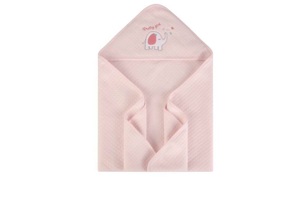 Hudson Childrenswear - Quilted Blanket With Hooded Elephant - Pink
