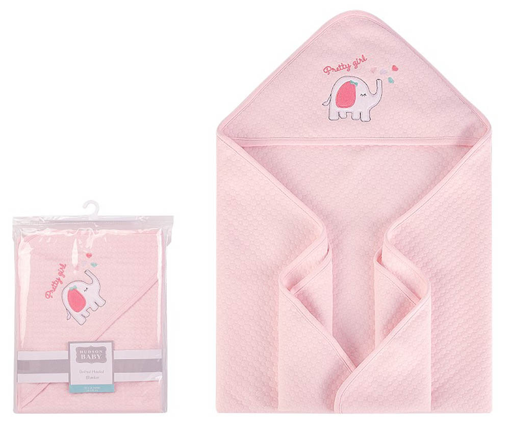 Hudson Childrenswear - Quilted Blanket With Hooded Elephant - Pink