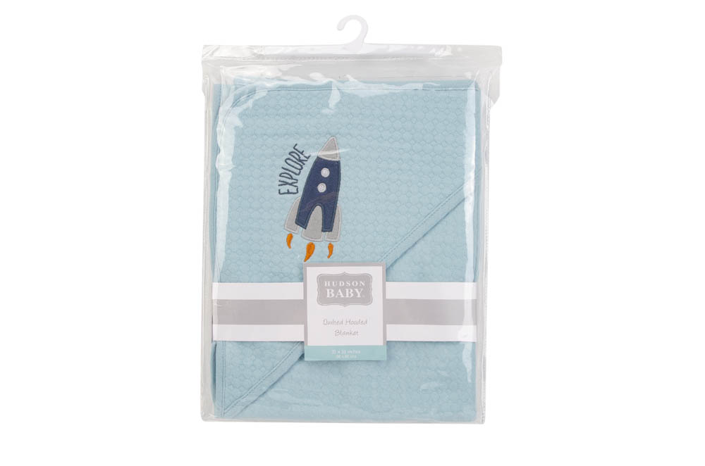 Hudson Childrenswear - Quilted Blanket With Hooded Rocket - Green