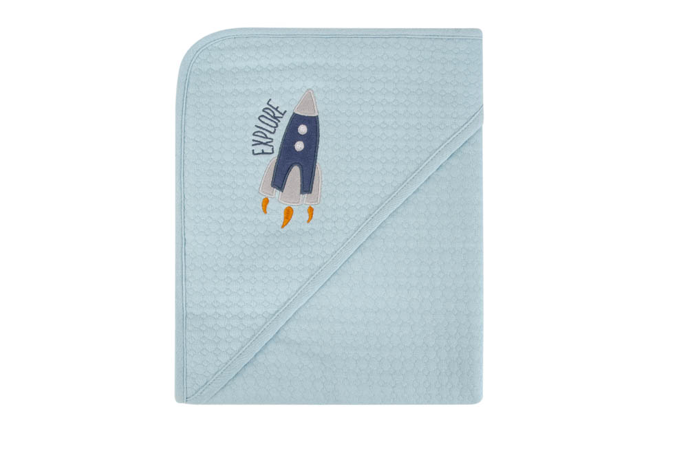 Hudson Childrenswear - Quilted Blanket With Hooded Rocket - Green