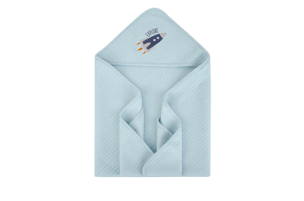 Hudson Childrenswear - Quilted Blanket With Hooded Rocket - Green