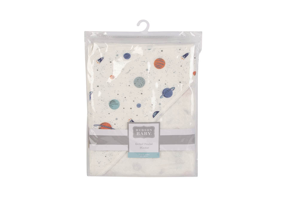 Hudson Childrenswear - Quilted Blanket With Hooded Space - Multicolor