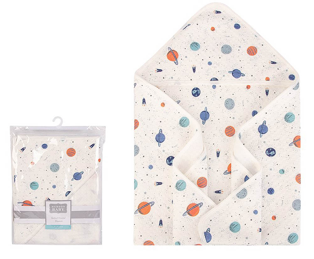 Hudson Childrenswear - Quilted Blanket With Hooded Space - Multicolor