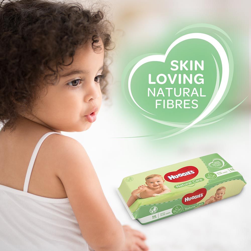 Huggies - Baby Wipes Aloe Vera 8+4 Free 56s x 12 - 672 Wipes)