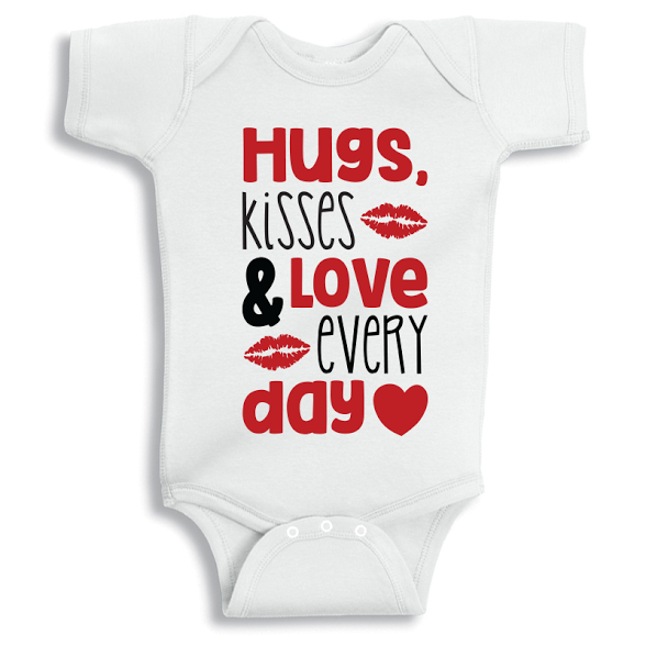 Twinkle Hands Hugs and Kisses Baby Onesie, Bodysuit, Romper