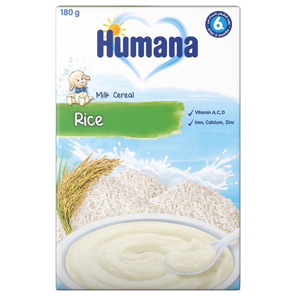 Humana Rice Milk Gluten free Infant Cereal 180g Babystore.ae