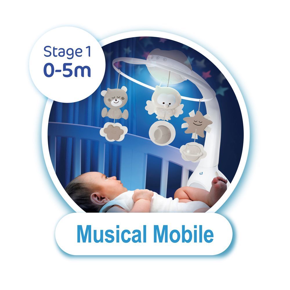 Infantino 3 In 1 Projector Musical Mobile - Ecru