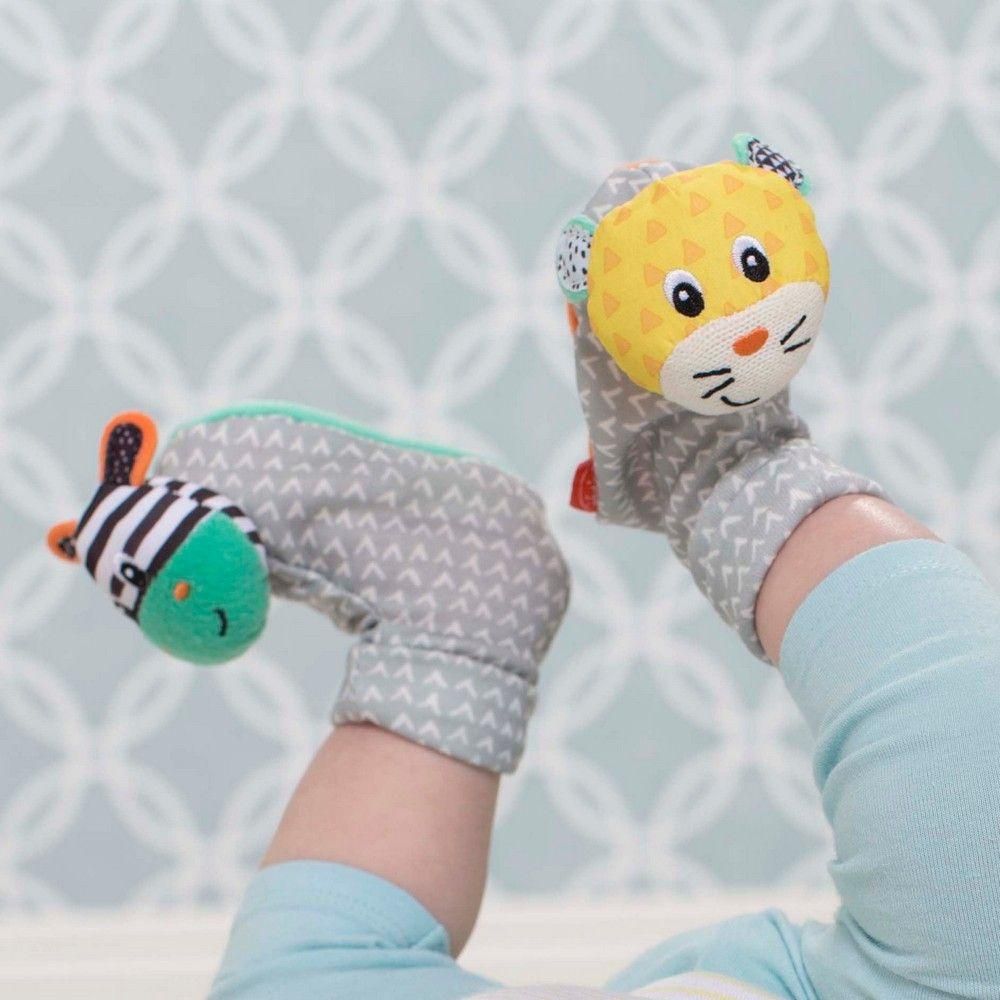 Infantino Foot Rattles - Zebra/Tiger Toy