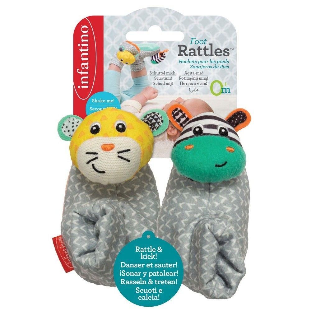 Infantino Foot Rattles - Zebra/Tiger Toy