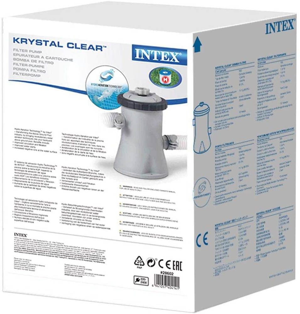Intex - Adventure Range Krystal Clear Cartridge Filter Pump For 6ft, 8ft, 10ft