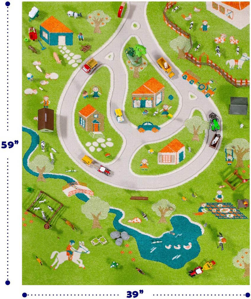 IVI - 3D Carpet Imaginative Play Mat - Farm Design (Medium Size)