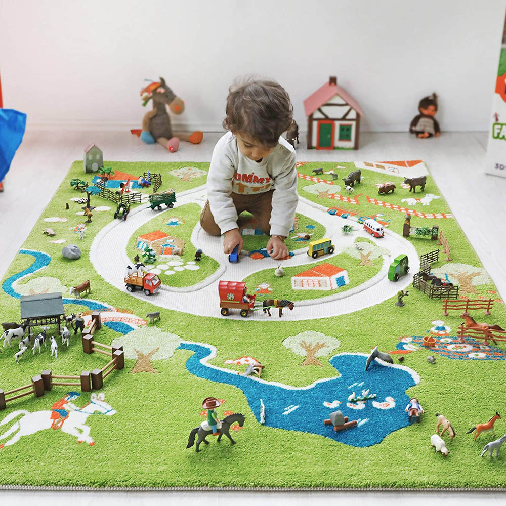 IVI - 3D Carpet Imaginative Play Mat - Farm Design (Medium Size)