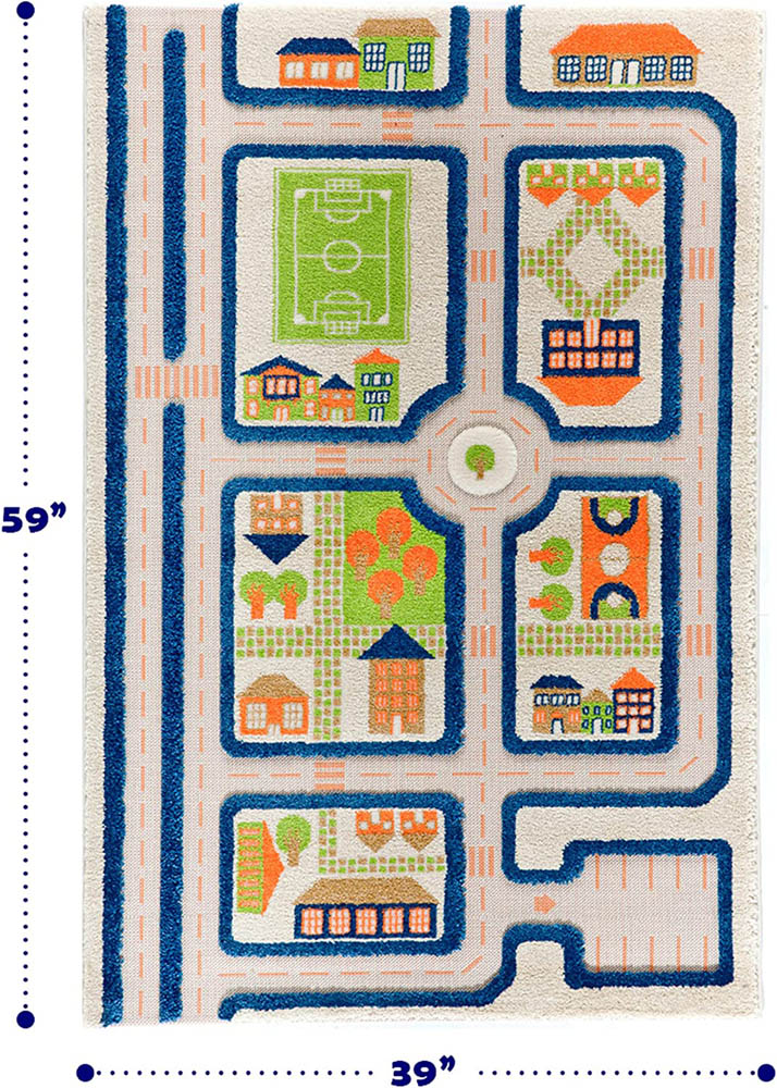 IVI - 3D Carpet Imaginative Play Mat Traffic Blue Design - Medium