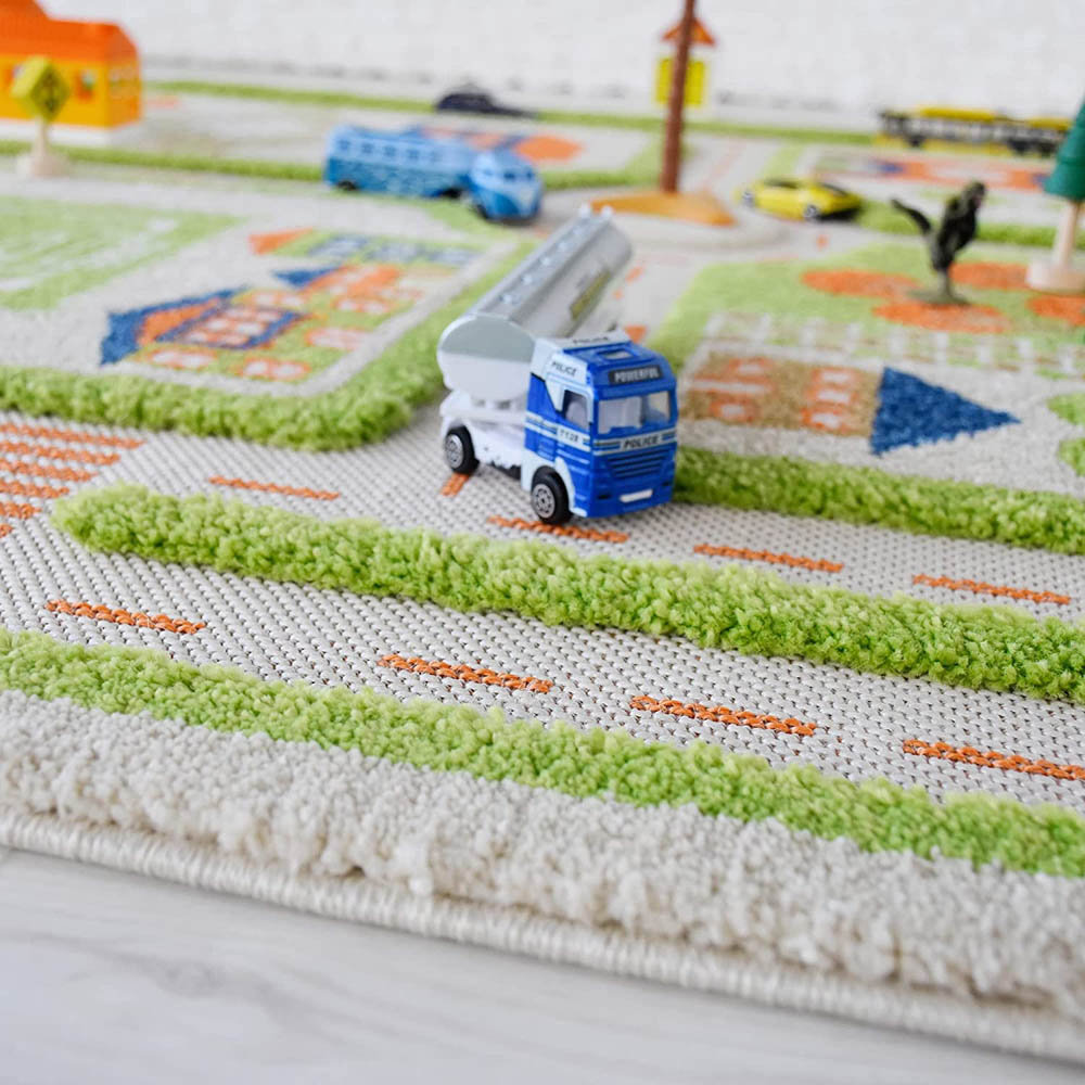 IVI - 3D Carpet Imaginative Play Mat Traffic Green Design - Large