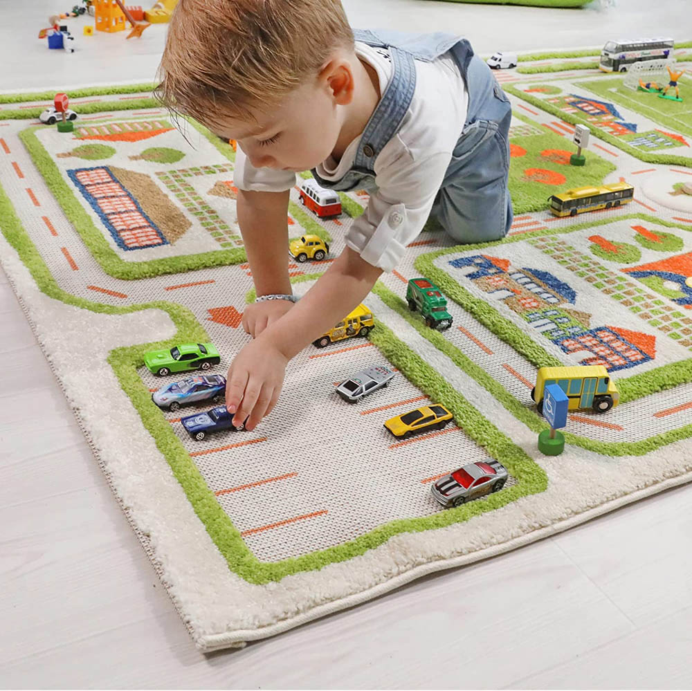 IVI - 3D Carpet Imaginative Play Mat Traffic Green Design - Medium