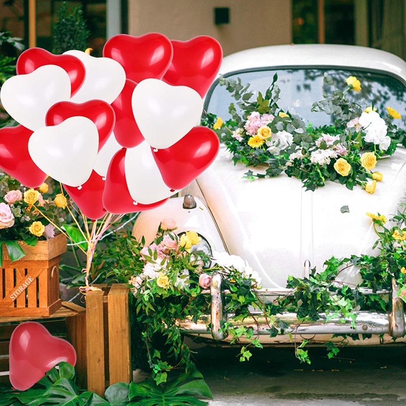 Jade - Valentines Day Heart Shape Latex Balloon 50pc-Set