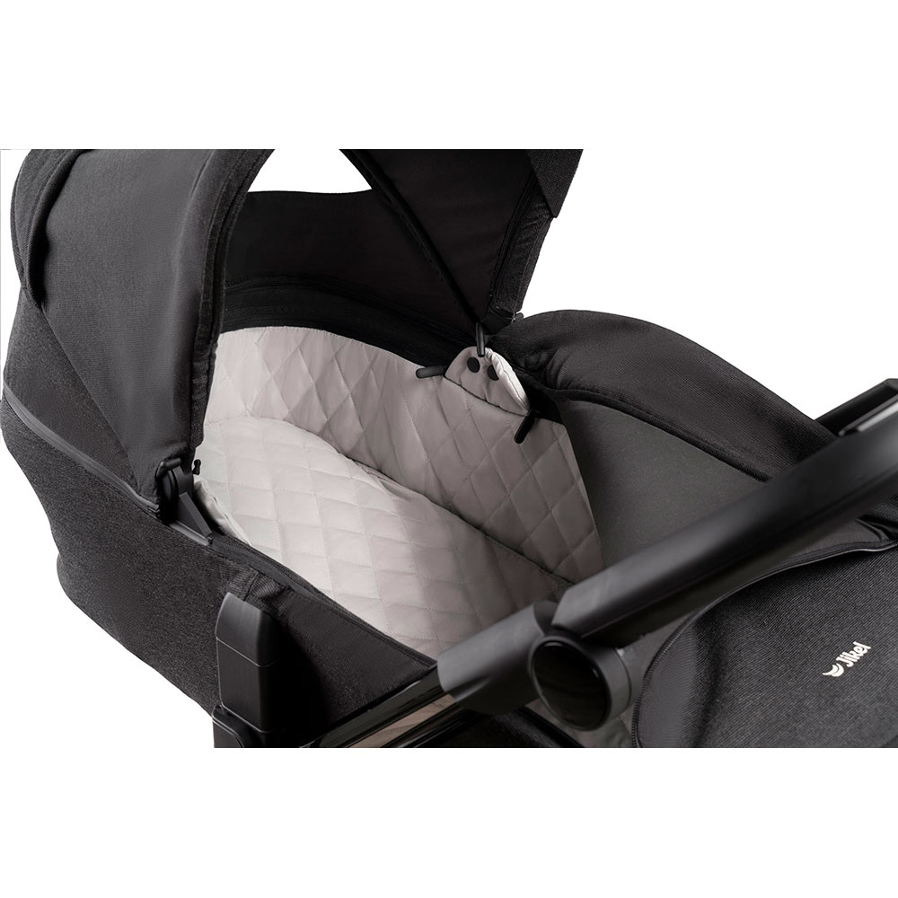 Jikel Diamond Electric Travel System Stroller, E-Brake, Headlights, 0-3 Years - Charcoal
