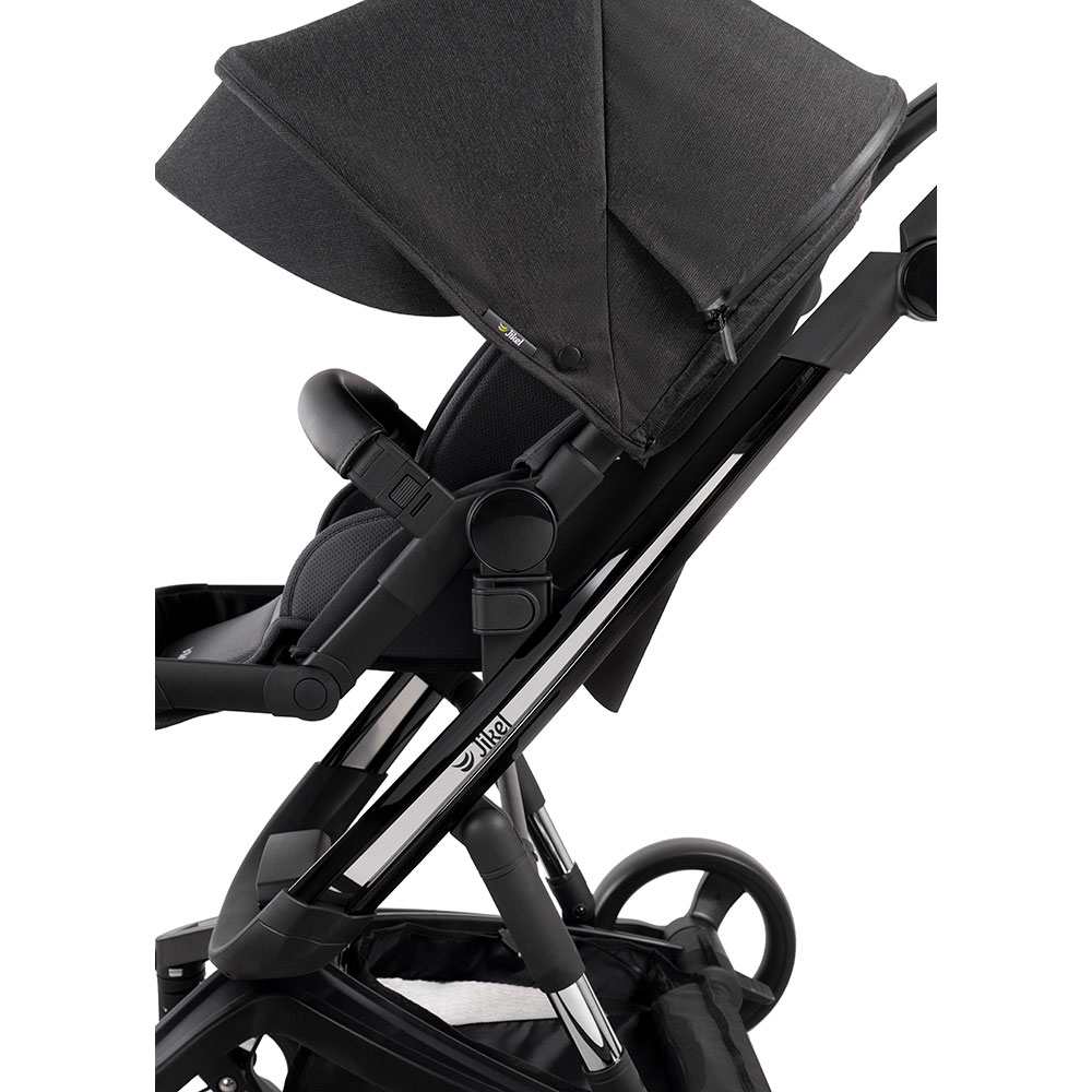 Jikel Diamond Electric Travel System Stroller, E-Brake, Headlights, 0-3 Years - Charcoal