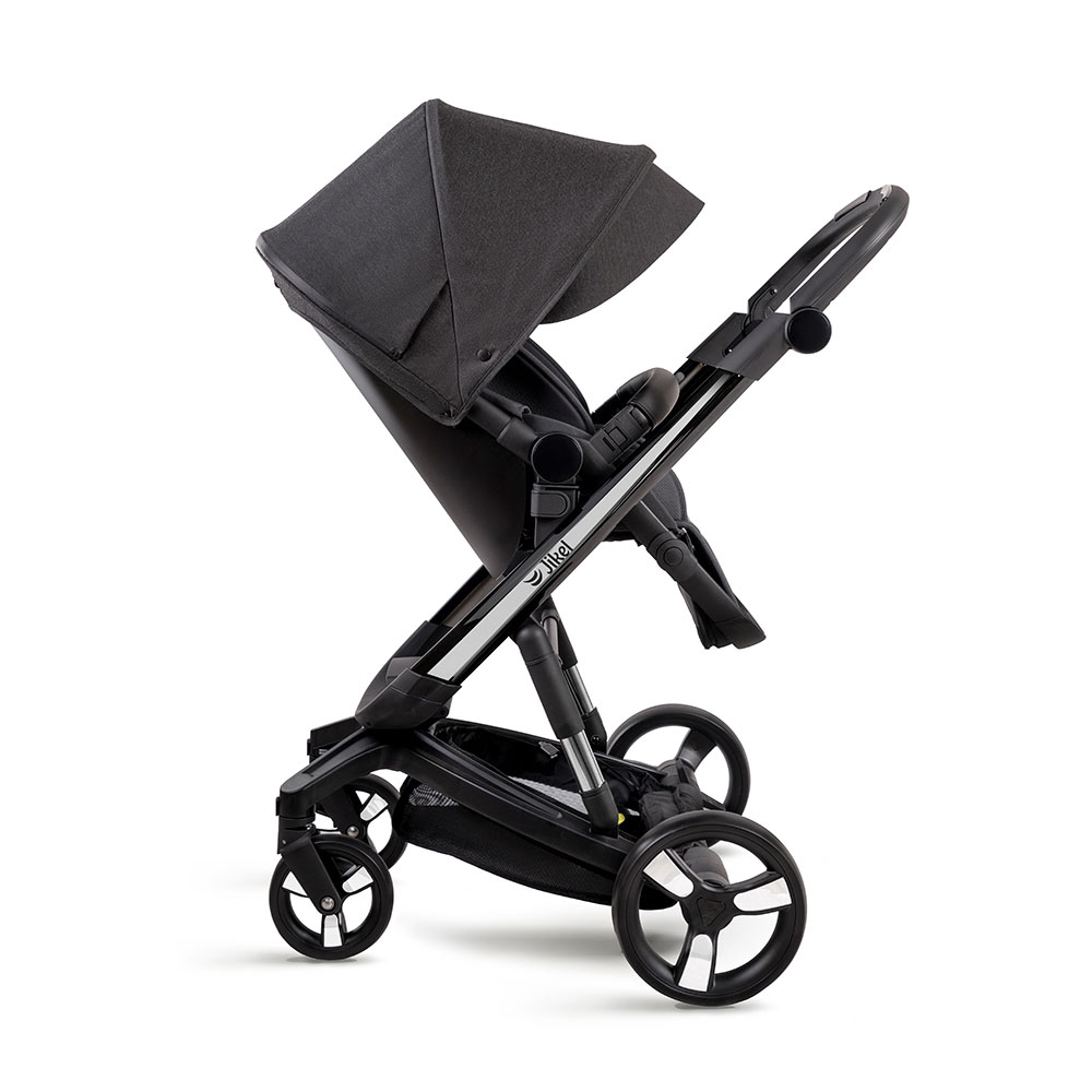Jikel Diamond Electric Travel System Stroller, E-Brake, Headlights, 0-3 Years - Charcoal