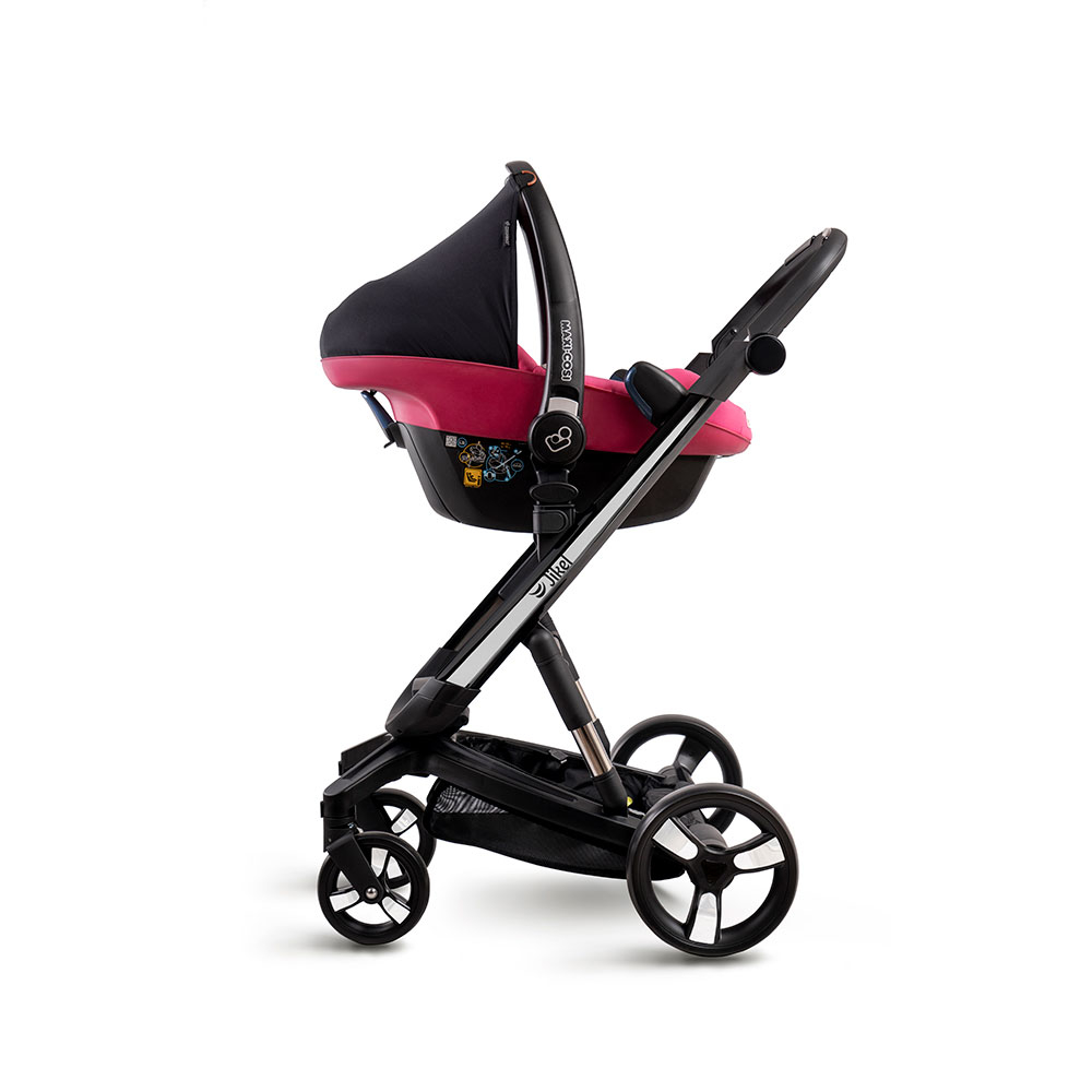 Jikel Diamond Electric Travel System Stroller, E-Brake, Headlights, 0-3 Years - Charcoal