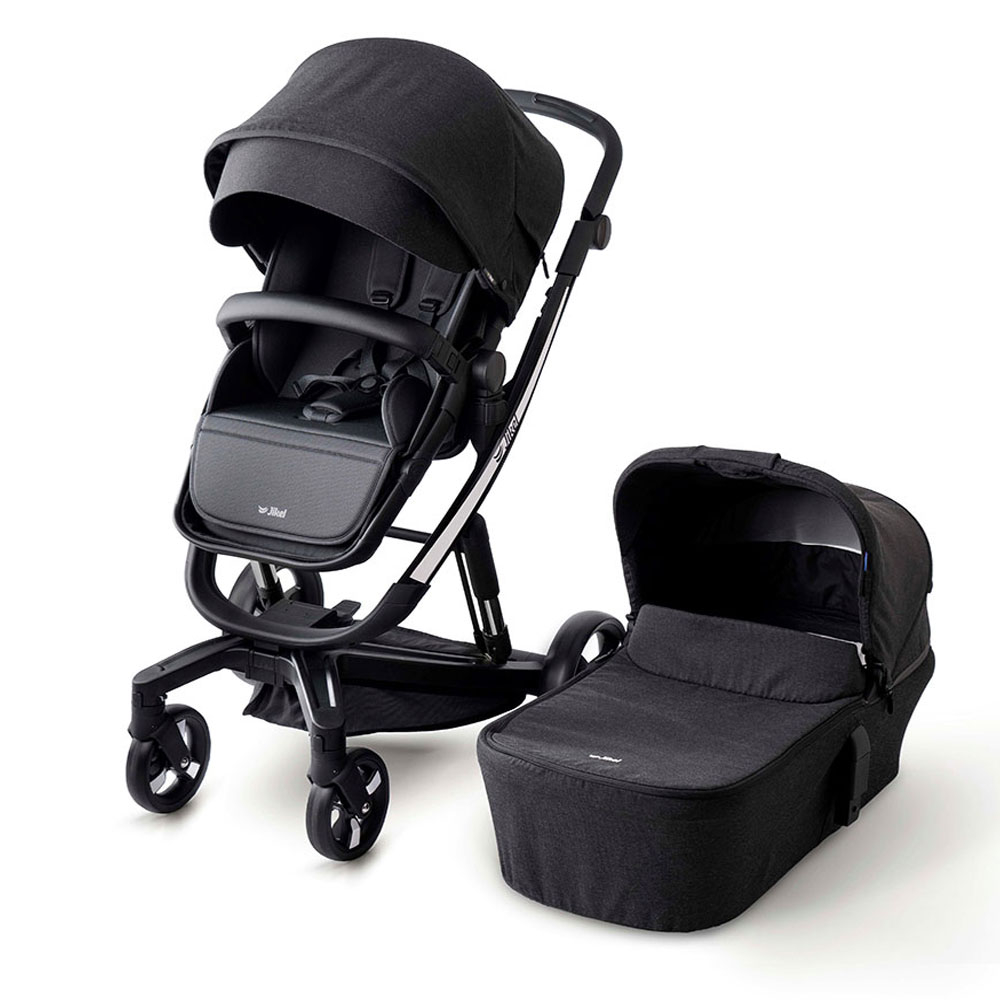 Jikel Diamond Electric Travel System Stroller, E-Brake, Headlights, 0-3 Years - Charcoal
