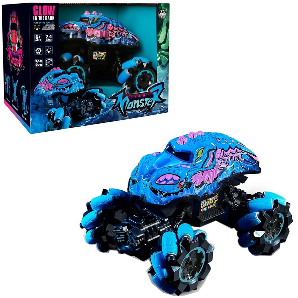 Kermong - 2.4Ghz Glow In The Dark Monster Car - Blue