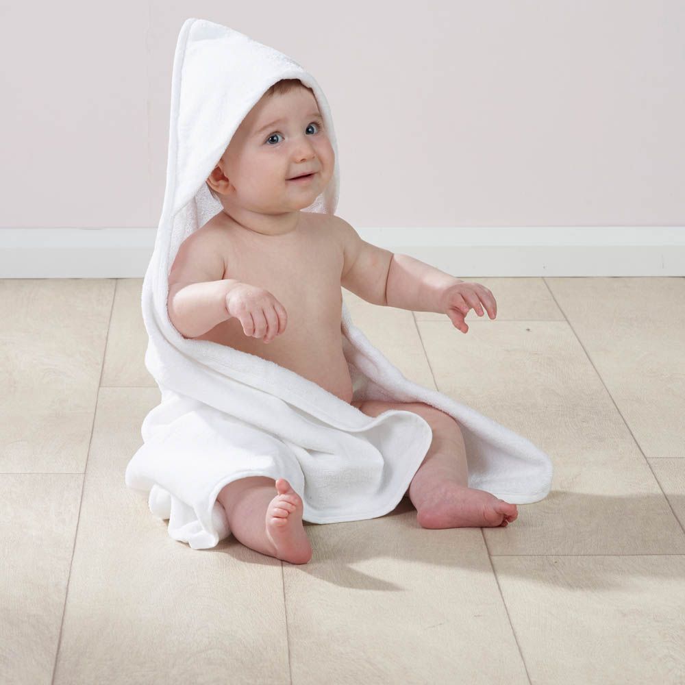Kinder Valley - White Hooded Towel And Wash Mitt