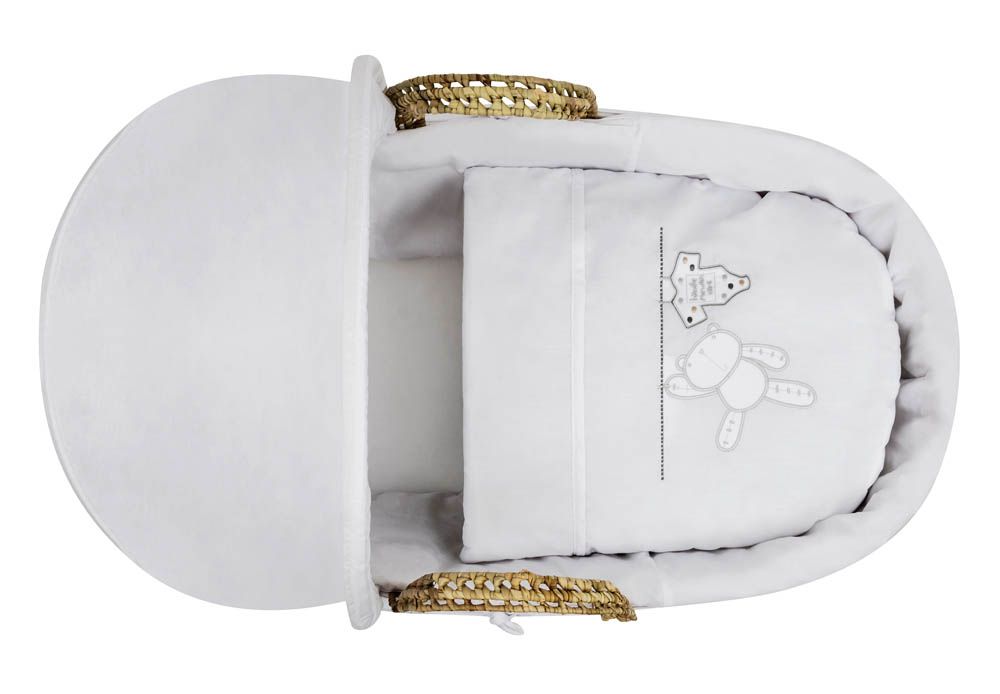 Kinder Valley - White Teddy Wash Day Palm Moses Basket