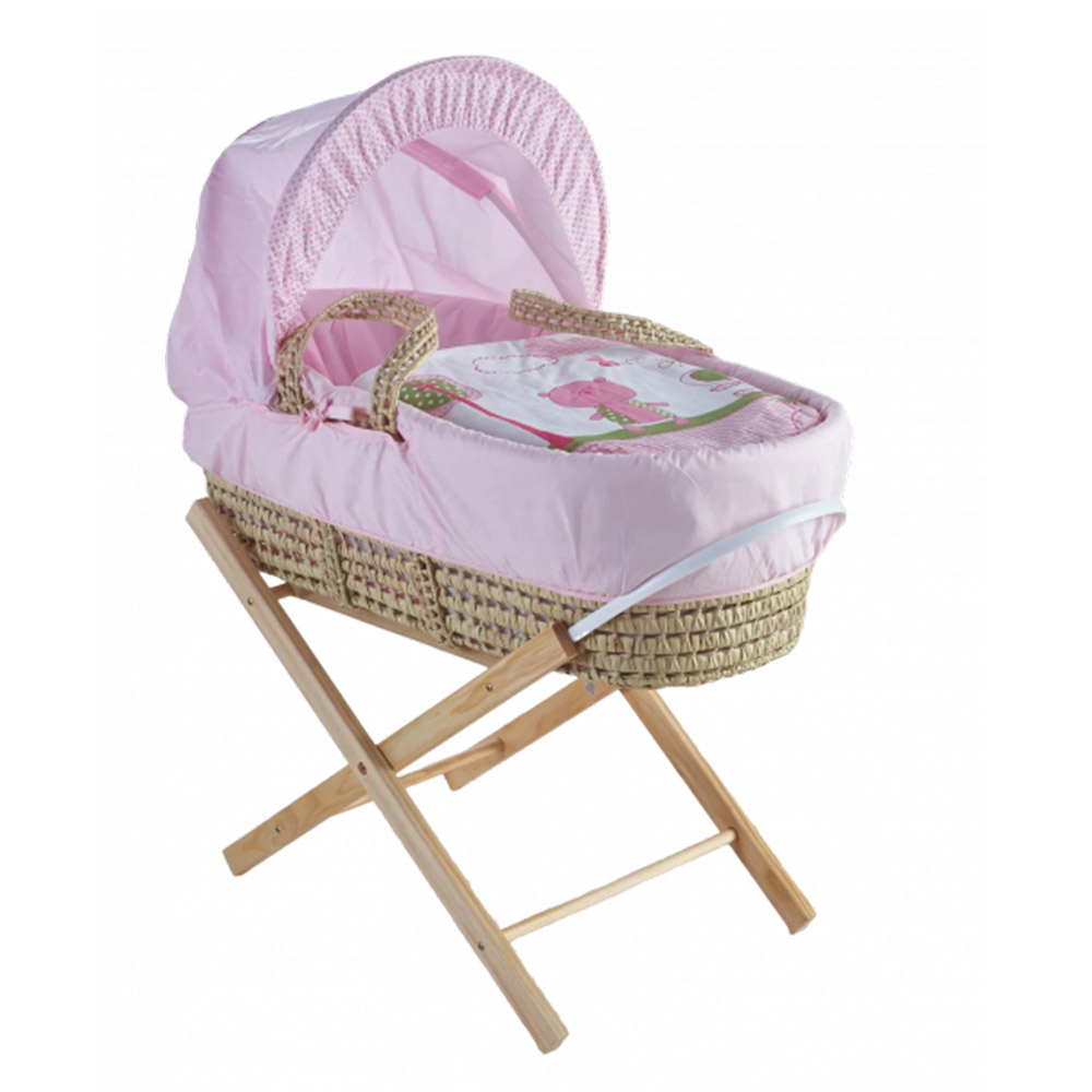 Kinder Valley - Baby Doll BA Pink Palm Moses Basket