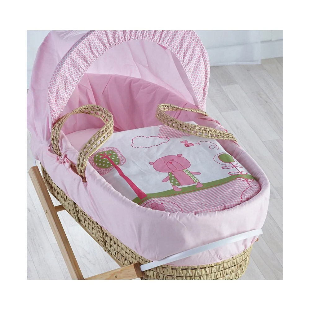 Kinder Valley - Baby Doll BA Pink Palm Moses Basket