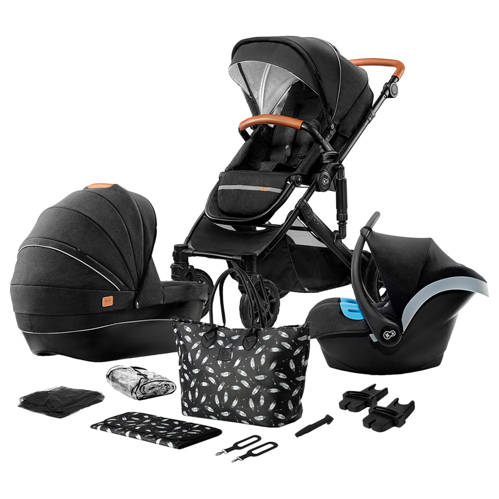 Kinderkraft 3-in-1 Prime 20' Stroller Travel System + Accessories - Black