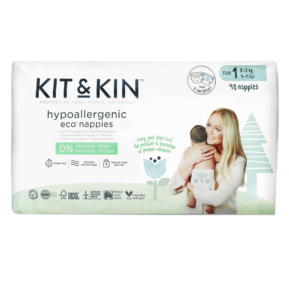 Kit & Kin - Eco Diapers Size 1 2-5kg - 40pcs