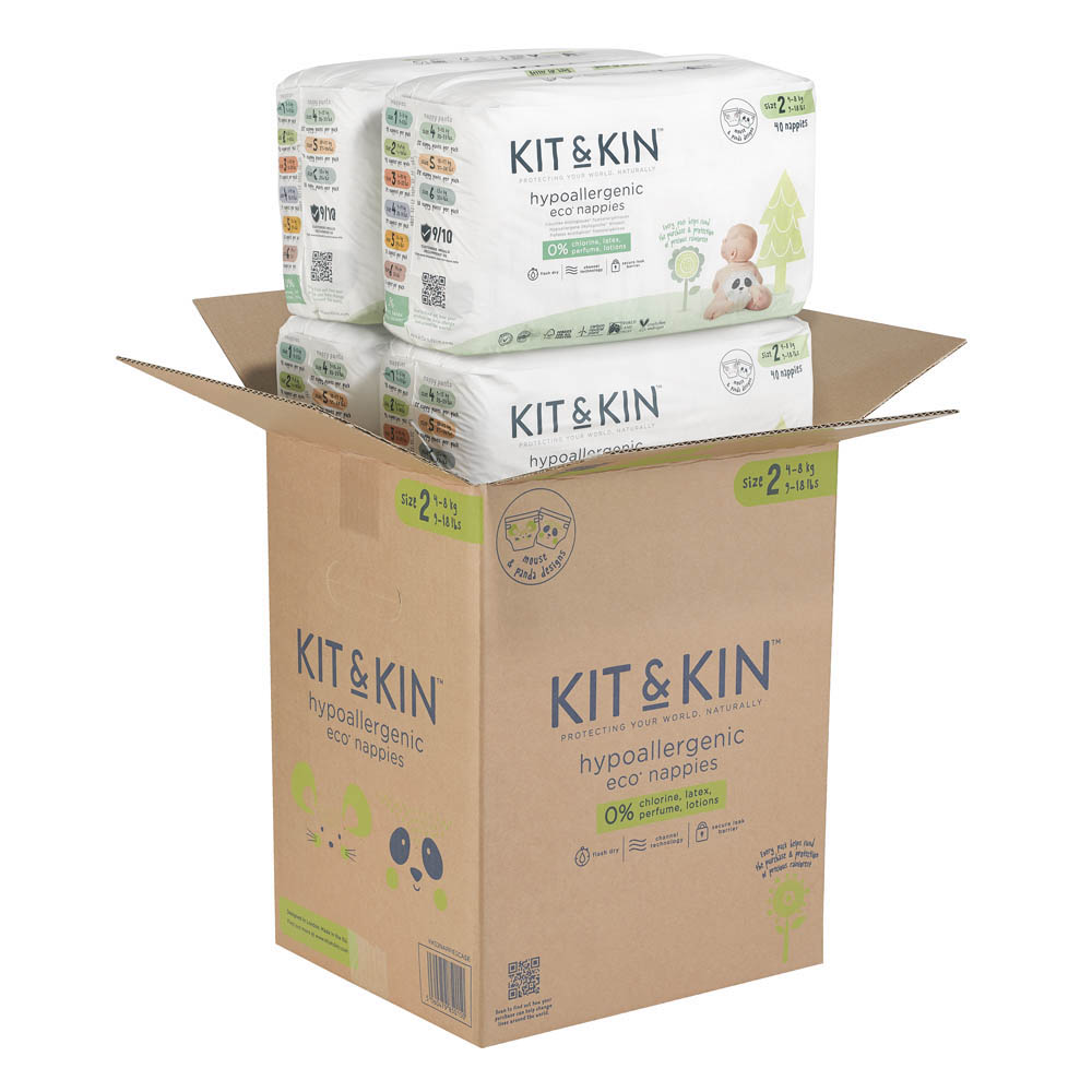Kit & Kin - Eco Diapers Size 2 - 160 Count (4x40)