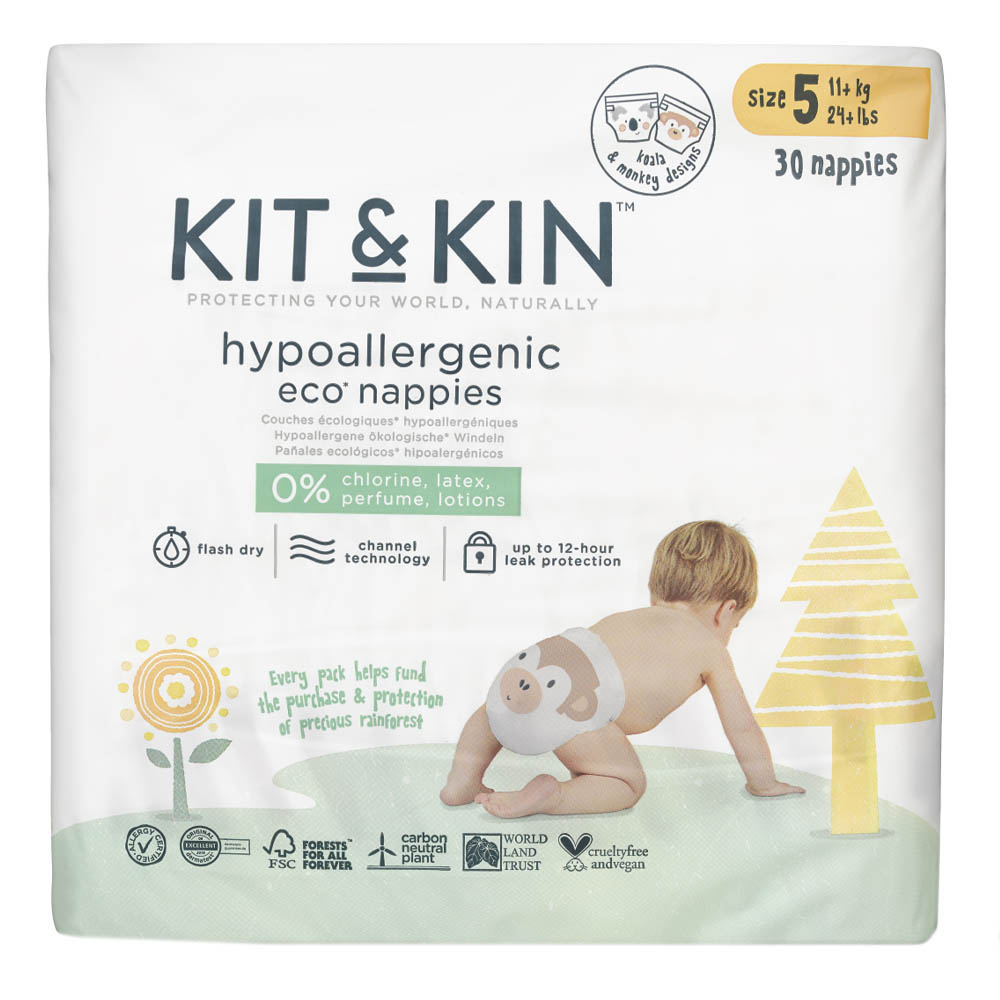 Kit & Kin - Eco Diapers Size 5 11+kg 120pcs Pack Of 4
